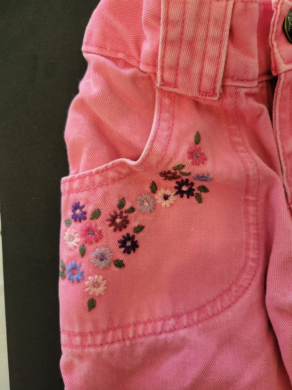 OshKosh B'gosh Pink Floral Embroidered Girls' Jogger Pants